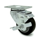 Service Caster Brand Replacement for McMaster Carr Caster 2370T44  Swivel Top Plate Caster with 3.5 Inch Black Polyurethane Wheel and Top Lock Brake  300 lbs. Capacity Per Caster