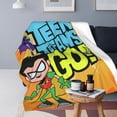 thumbnail image 5 of Teen Titans Go Fleece Blanket Super Soft Warm Throw Blankets, Plush Cozy Fuzzy Blanket, For Couch Sofa Bed Travel Camping 50"X40", 5 of 7