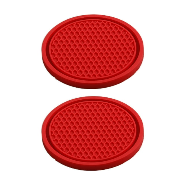 Trayknick 2Pcs Convenient Car Cup Coaster Honeycomb Texture Soft Glue Portable Anti-slip Cup Holder Mat for Daily
