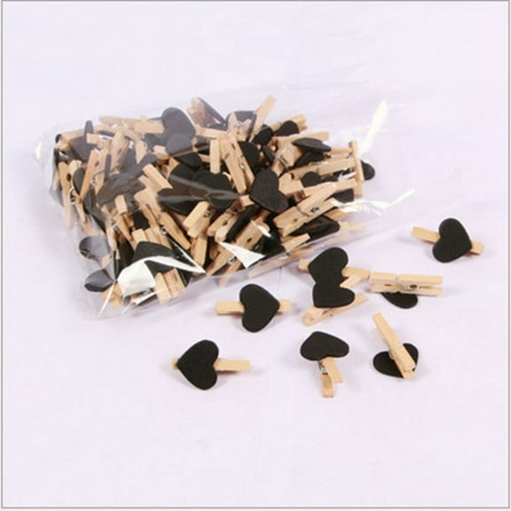 B Heart Love Wooden Clothes Photo Paper Peg Pin Mini Clothespin Postcard Clips Home Wedding Decoration Stationery,50 x mini clothespins,Black