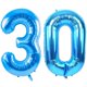 thumbnail image 1 of Globo LVMOQIQIU, 40 cm, azul, número 30, decoración de cumpleaños, 1 of 7