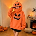 thumbnail image 6 of Sentuca Girls and Boys Hoodies Halloween Innovation Pumpkin Long Sleeve Sweatshirts Solid Color with Pockets Warm Tween Clothes Size 13Y, 6 of 8