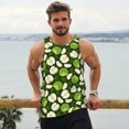 thumbnail image 6 of Zufioo Green Fruit Print Men's Vest, Sleeveless Quick-drying Muscle T-shirt, Suitable for Sports Fitness, Home Leisure Wear-Small, 6 of 7