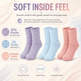 thumbnail image 2 of Girls High Low Textured Crew Socks, 3 Pack, Soft Breathable Every Day Socks, PURPLE, S, 2 of 7