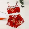 thumbnail image 4 of Christmas Pajamas Women's Christmas Snowflake Print Sleeveless Top & Shorts Pajama Set Cozy 2 Piece Wear, 4 of 4