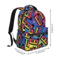 thumbnail image 2 of Pofeuu Vintage Audio Cassettes Print Backpack for Men and Women - Basic Bookbag Casual Daypack Backpacks for College Work Travel-One Size, 2 of 5