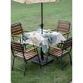 thumbnail image 4 of Outdoor Tablecloths with Umbrella Hole & Zipper, Blue Tulips 60x60 Inch Square Tablecloths, Watercolor Flowers Butterfly Spring Farmhouse Blue Waterproof Table Cloth, Patio/Pool/Picnic Table Covers, 4 of 8