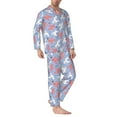 thumbnail image 2 of Yiaed Cartoon Poodle Dog Print Men’s Pajamas Set - Long Sleeve Button Down Sleep Shirt and Pajama Bottoms Sleepwear Set Mens Pjs Sets Men's Pajama Bottoms-XX-Large, 2 of 7
