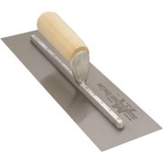 MARSHALLTOWN MX64 14 x 4 inch High Carbon Steel Finishing Trowel, Straight Wood Handle, for Masonry, Concrete, Brick Laying
