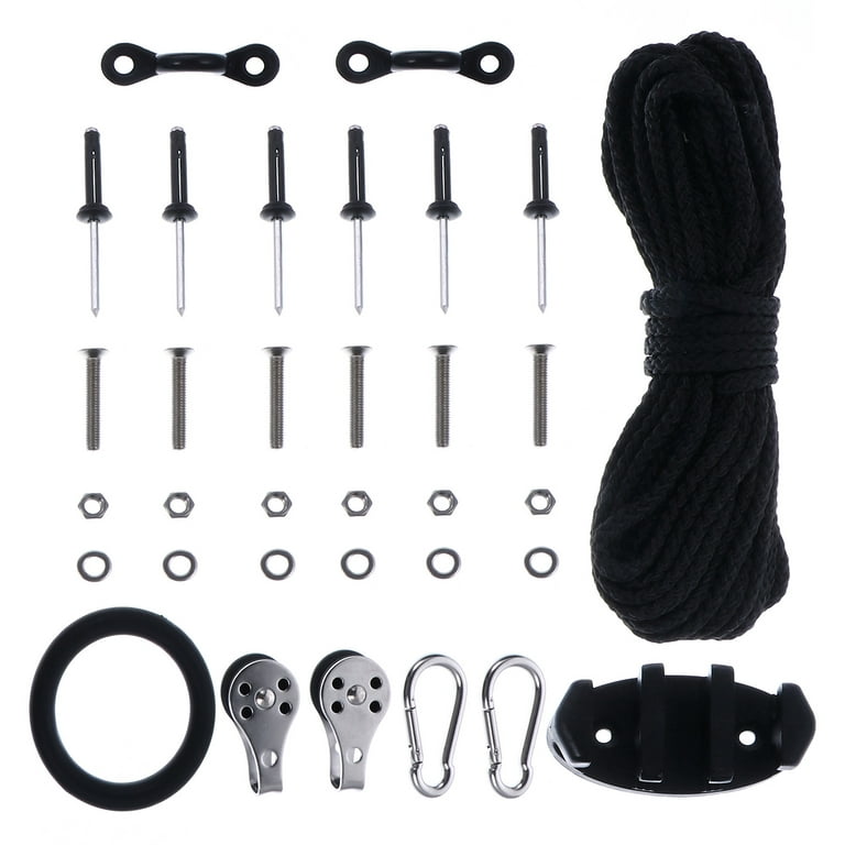 NUOLUX Kayak Anchor Accessories Deck Trolley Pulley Diy Canoe Kit Kayak  Accessories Fishing System Cleats Ring Boat Eyes Pad 