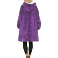 thumbnail image 2 of Sherpa Blanket Hoodie for Women Oversized Wearable Sweatshirt Super Warm Giant Pocket Cozy Sleepwear Set 2026 Purple, 2 of 6