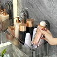 thumbnail image 4 of No Drill Suction Cup Shower Caddy Plastic Shower Basket Organizer For Bathroom And Kitchen Storage Removable Shelf With Drain Holes Rustproof Design（Medium), 4 of 9