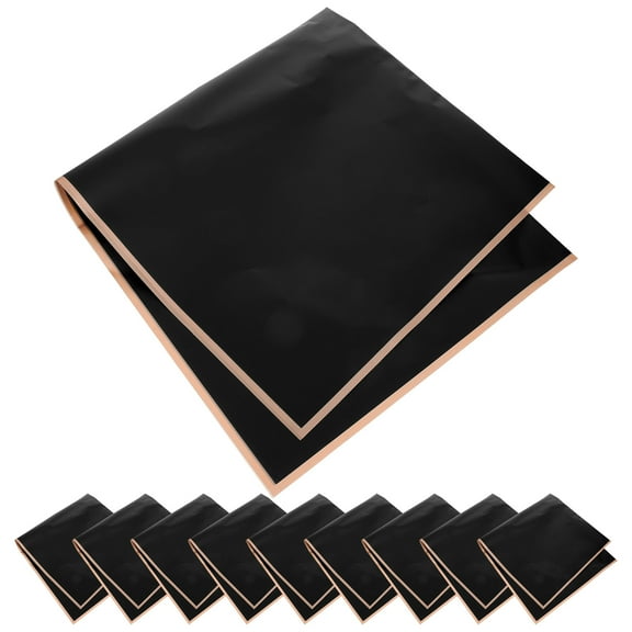 LEDMOMO 20Set Black Floral Bouquet Wrapping Paper Gold Edge for Women's Wedding Events