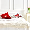 thumbnail image 4 of Valentines Day Pillow Covers 16x16 Red White Love Pillows Cases Simple Heart Pillow Covers Valentines Day Decor for Indoors Couch Bed Living Room in 2 Pcs, 4 of 6