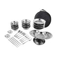 thumbnail image 2 of Stainless Steel Plates and Bowls Camping Cutlery Set Dishes Tableware with Carrying Bag Camping Utensils for Barbecue Travel 30pcs, 2 of 8