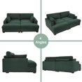 thumbnail image 6 of UIXE Chaise Lounge Indoor Upholstered Corduroy Sofa with Armrest for Living Room Bedroom, Hunter Green, 6 of 7