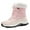 Pink, variant on Stepedia Snow Boots for Women Waterproof Mid Calf Lace Up Warm Faux Fur Winter Boots for Outdoor, Pink