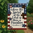 thumbnail image 2 of Patriotic America Forever Christian Garden Flag 12 x 18 inch Double Sided Religious Where the Spirit of the Lord is There is Freedom 2 Corinthians 3:17 for July 4th Faith Seasonal, 2 of 6