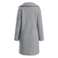 thumbnail image 7 of KICILVS Long Sherpa Jacket Women Fuzzy Button-Down Coat with Pockets Notched Collar Warm Winter Outerwear for Casual, 7 of 7