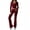 Wine Red, variant on Women'S Workout 2 Piece Lounge Sets Long Sleeve Tops Foldover Flare Pants Casual Outfits Tracksuit Wine Red S