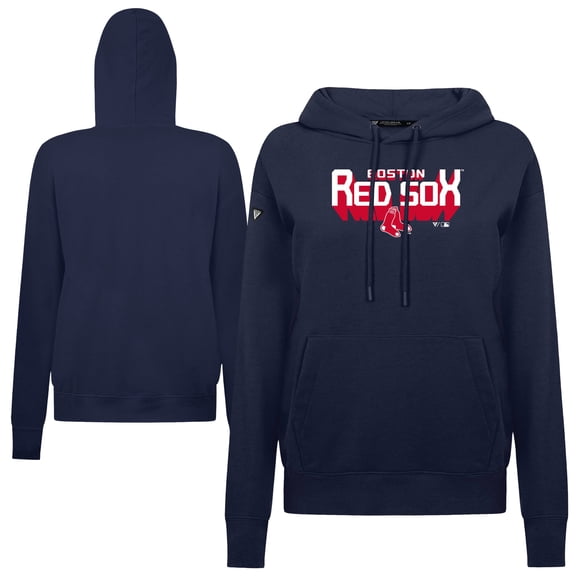 Women's Levelwear Navy Boston Red Sox Adorn Retro 3D Pullover Hoodie