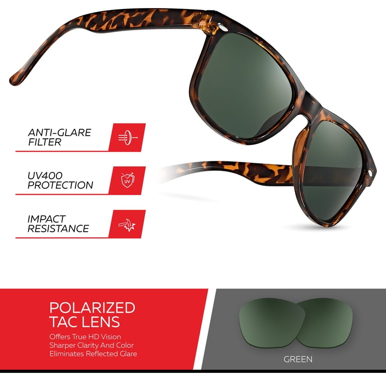 Polarized Wayfarer Sunglasses UV400 Protection Unisex Brown Tortoiseshell Wayfarer | UV400 Polarized - zenottic  main image 4