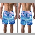 thumbnail image 3 of luoweisi Men's Beach Shorts Quick Dry Swim Trunks with Mesh Lining Clouds S, 3 of 5