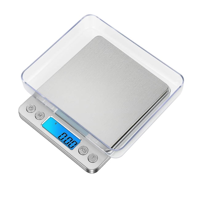 Báscula Digital De Precisión, Báscula Para Computadora Portátil, Con Pantalla Lcd Y 6 Unidades, Bandeja De Acero Inoxidable, Función De Tara, Para Cocina, Joyería, Café - 3 Kg X 0.