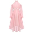 thumbnail image 4 of Nyeemya Kid Off Shoulder Flower Girls Dress Wedding Birthday Party Gown High Low Hem Princess Dress Pink 6, 4 of 7