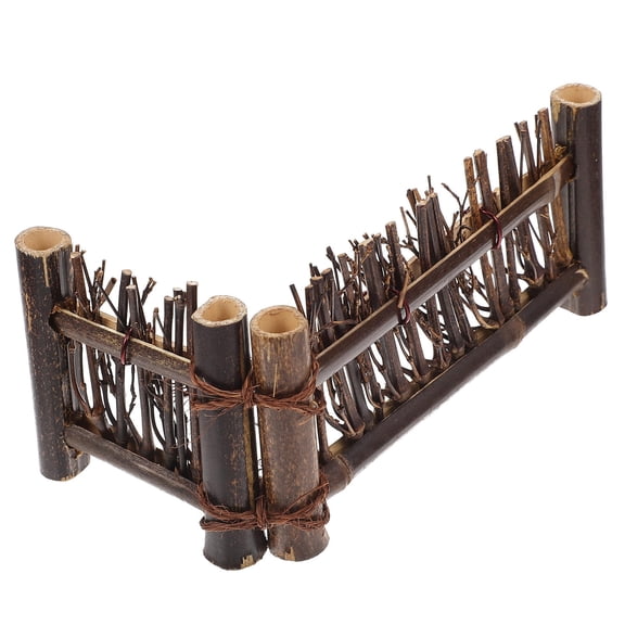 NIYANGLE Bamboo Fence Small Screen Decor Families 1Set 8.9X2.7X0.6In