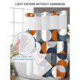 thumbnail image 4 of No Hook Contemporary Orange, Shower Curtain with Snap in Liner Set, Middle Century Abstract Geomrtry Waterproof Fabric Bathroom Curtains with See Through Top Window, Hotel Style Modern 66 x 72 Inch, 4 of 7