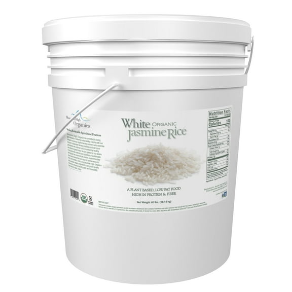 Mountain High Organics, Certified Organic White Jasmine Rice, 40lb Bucket