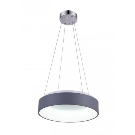 

LED Drum Shade Pendant with Gray & White finish