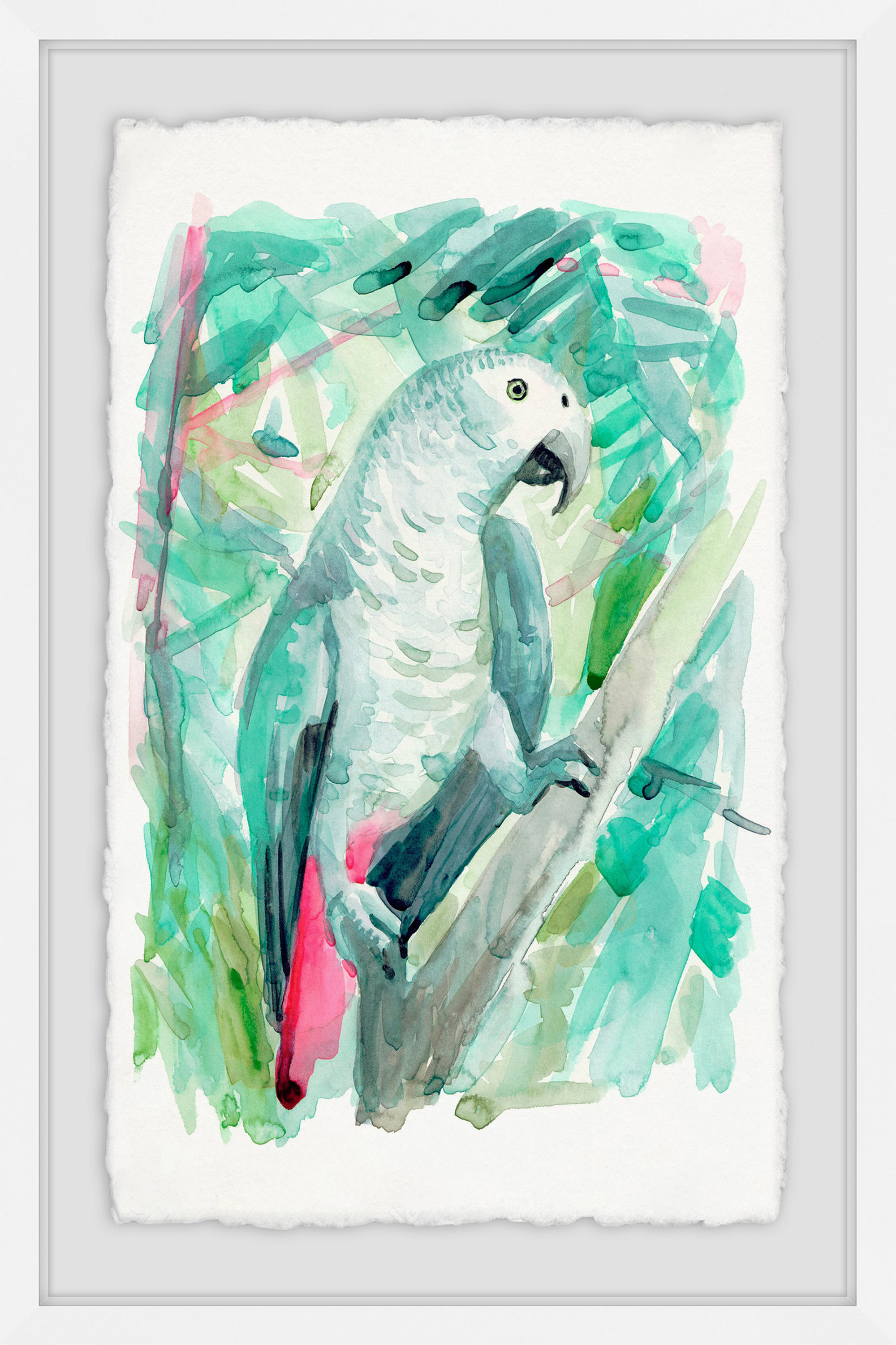 Parrot Profile Framed Painting Print