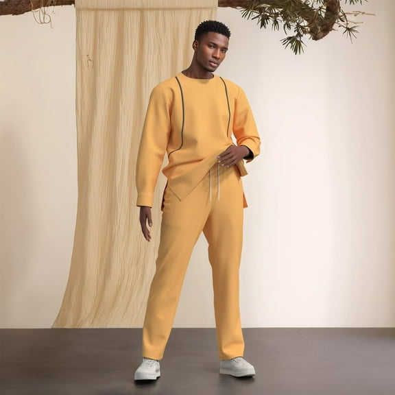 African Clothing for Men Suits Long Dashiki Top Shirts and Pants Sets African Men Outfits