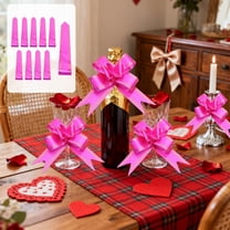 10 Pieces Flower Ribbon Bows for Party Decoration, DIY Plastic Bow Ties for Wedding Christmas Birthday Holiday Party Backdrop and Gift Wrapping(Purple)