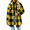 Yellow, variant on Dpjklzsn Women's Plaid Shacket Jacket, Soft Fuzzy Button Front Lapel Collar Long Sleeve Oversized Casual Winter Outerwear