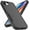 Black (PC) + Black (TPU), variant on KOMI iPhone 16E Case: Dual Layer Protective Heavy Duty Cell Phone Cover Shockproof Rugged with HD Screen Protector - Military Protection Bumper Tough - Apple iPhone 16E / SE 2025 / SE4, Black