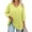 Yellow, variant on WTOBBY Women's Plus Size Solid Color Tunic Hollow V-Neck 3/4 Sleeve Shirt Casual Elegant Top with Flattering Loose Fit,Army Green L