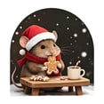 thumbnail image 2 of Cififendec Christmas 2D Mouse No Glue Wall Stickers, 5.91", Arch Shaped Cute Holiday Mouse Decal for Xmas Fireplace Surround Applying, 2 of 6
