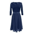 thumbnail image 6 of Dress Dress Sleeve Dress Short Elegant Party Floral Women O Neck Banquet Lace Women's Dress Petite Fall Dresses Formal Dress Long Women Gown Dresses Party Long Dresses for Women Champagne plus Size, 6 of 7