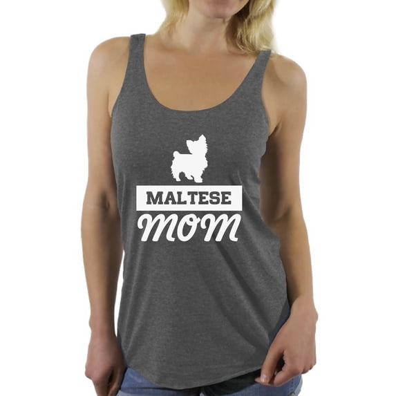 Awkward Styles Women's Maltese Dog Mom Graphic Racerback Tank Tops Pet Lover Gift