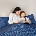 thumbnail image 5 of Feelyou Damask Floral Full Size Comforter Sets, Blue Gothic Crow Bedding Sets, 3pcs, 5 of 8