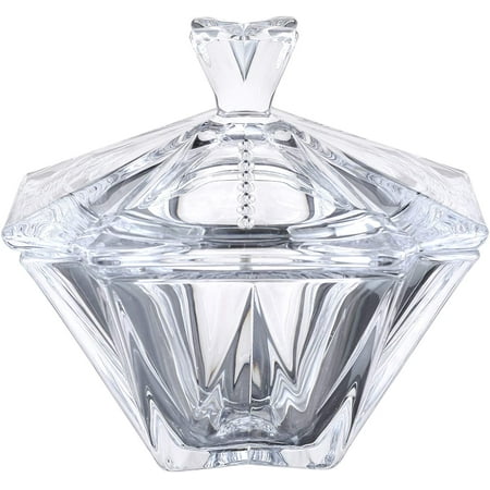 

Crystalite Bohemia 8 Oval Crystal Bowl with Lid with Swarovski Rhinestones Great Gift Idea for Anniversary Wedding Birthday