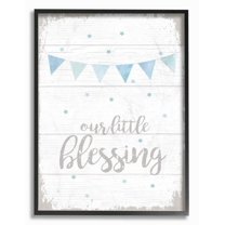The Kids Room by Stupell Our Little Blessing Blue Kids Word Design Framed Wall Art by Daphne Polselli