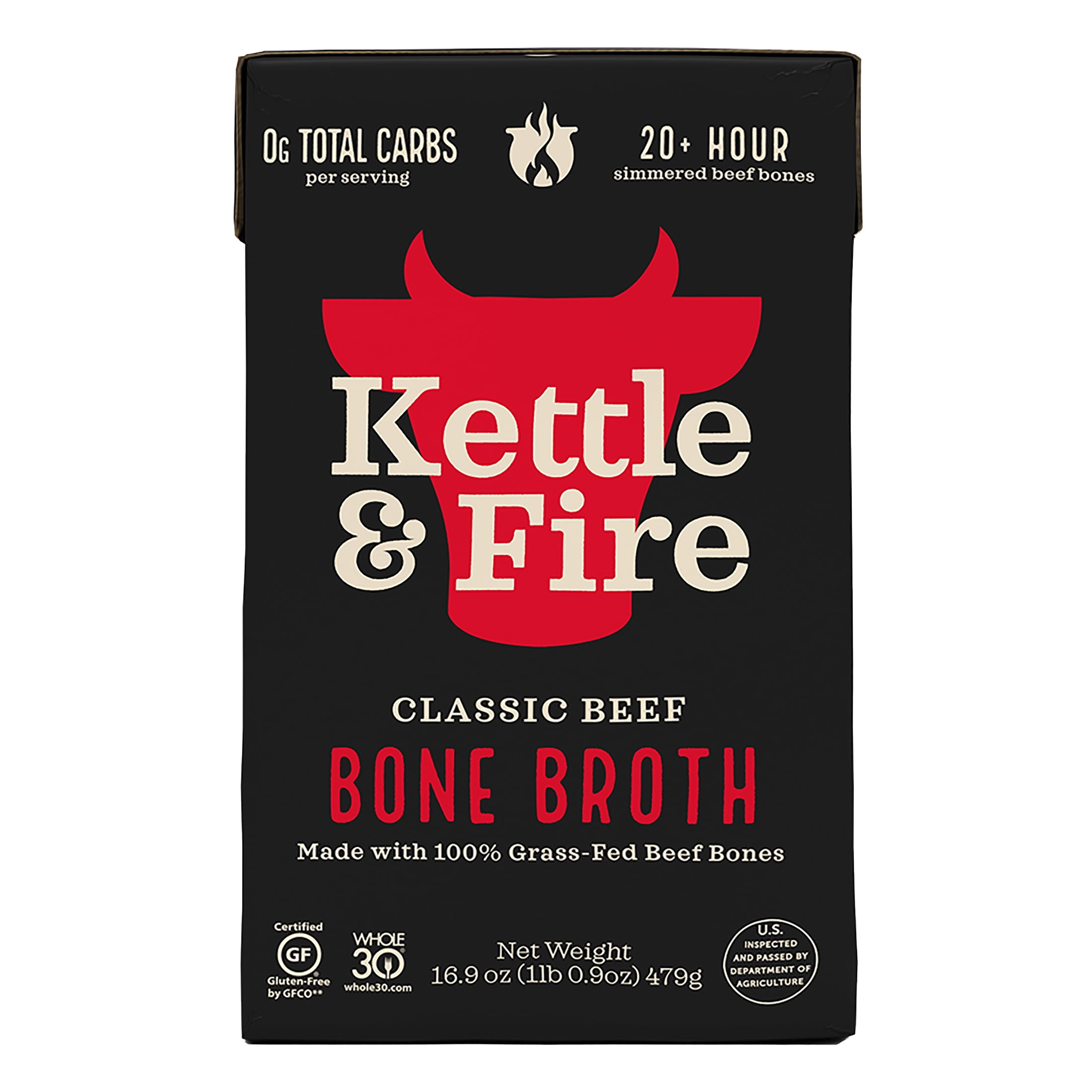 Kettle & Fire Beef Bone Broth, Classic Beef, 16.9 oz