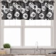 thumbnail image 3 of Ambesonne Sketch Valance & Curtain, Detailed Poppy Flowers, 55"x30", Charcoal Grey White, 3 of 7