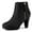 Black, variant on BLISSFUL STEP Women's Side Zip Low Platform Block Heel Ankle Booties Black 8