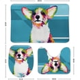 thumbnail image 2 of SKYSONIC Non-Slip 3 Piece Bathroom Rug Set Dog in Pop Art Style Soft Contour Rug + Toilet Lid Cover + Bath Mat for Bathroom Decor, 2 of 6