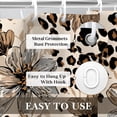 thumbnail image 5 of Leopard Print Floral Shower Curtain, Boho Vintage Flower Neutral Beige Fabric Shower Curtain, Washable Bath Curtain for Bathroom Decor, 60x72 Inches with Hooks, 5 of 7